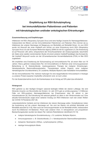 Empfehlung zur RSV-Schutzimpfung